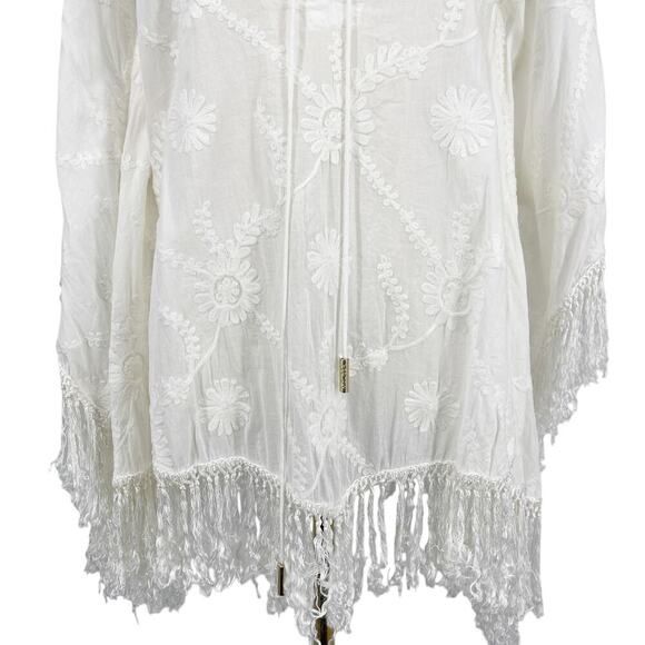 Melissa Odabash Lace Fringe Swim Coverup White Size Small - Picture 10 of 13